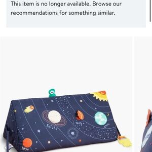 Navy Space-Print Kids Play Pillow